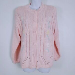 Vintage 1989 Hand Loomed Colter Bay Cable Knit Grannycor Sweater‎ Size Med